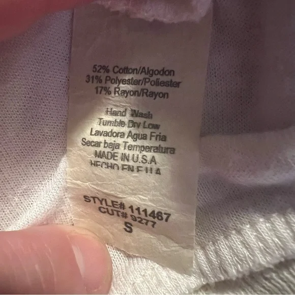 Able Clothing Artsy Cream Thermal Orange Black Tie Dye Cowl Neck Top Size Small - Picture 10 of 11